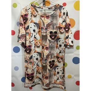 Secret Treasures Cats Dogs Sleep Shirt Size Small